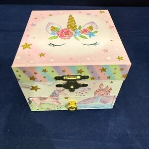 Unicorn Music Jewelry Box with Gold Accent